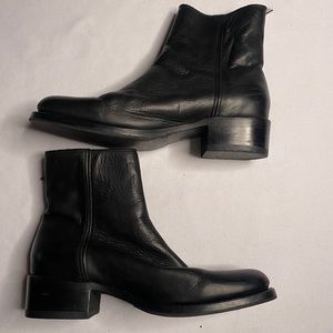 Frye Black Leather Ankle Boots